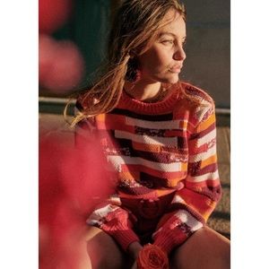 Sezane Chandler Knitwear Jumper in “Multi Color Fuschia.”